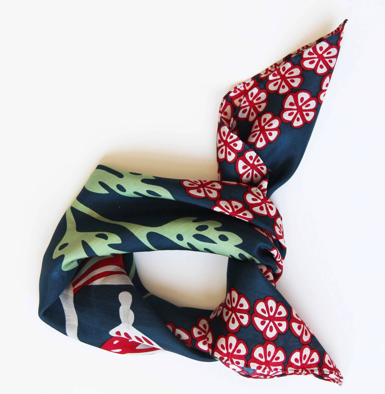Mini Alice Marine Navy Silk Scarf