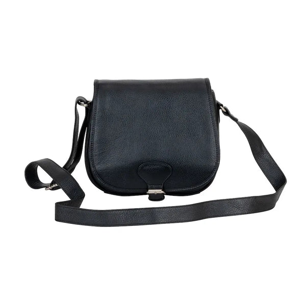 Black Lennon Crossbody Bag - Full-Grain Leather Shoulder Bag