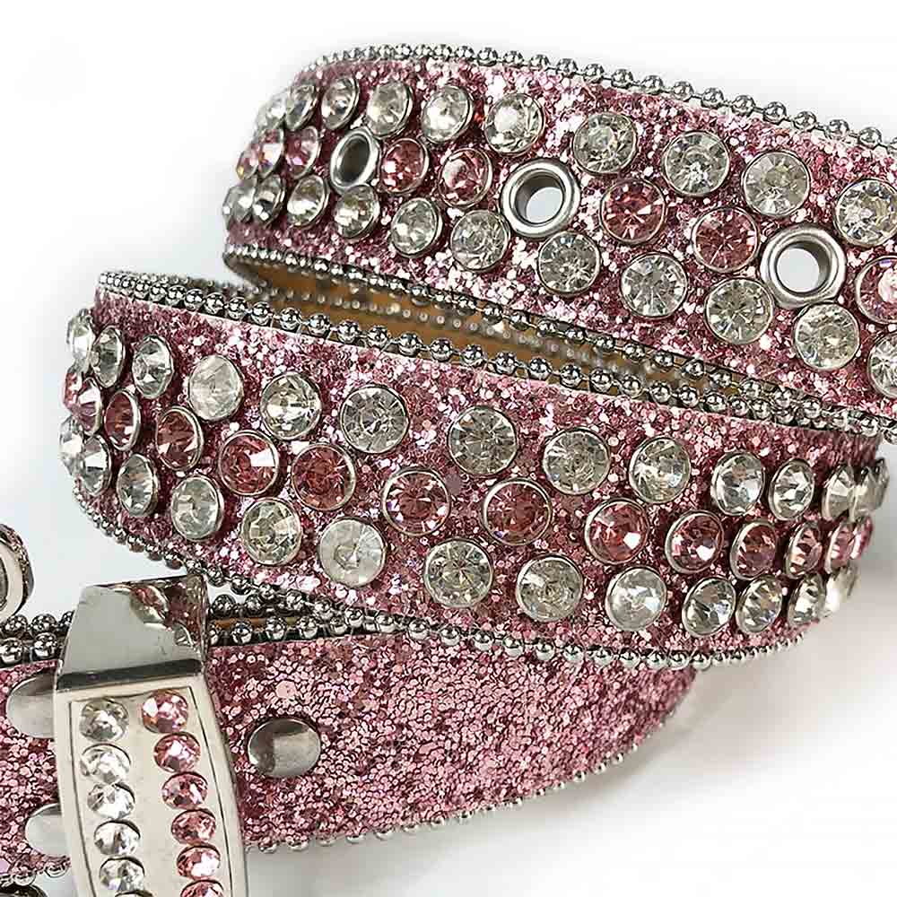 Pink Strap with Pink & Crystal Studded Rhinestone Belt