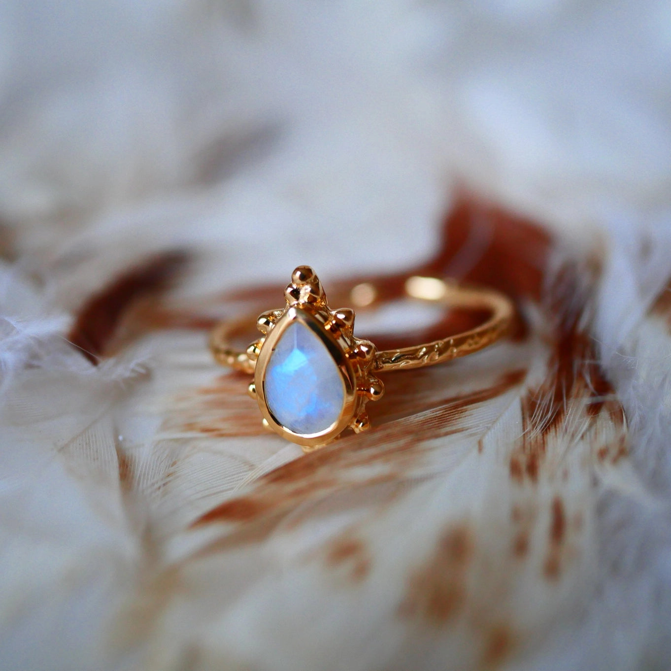 Jaya Rainbow Moonstone Adjustable Ring