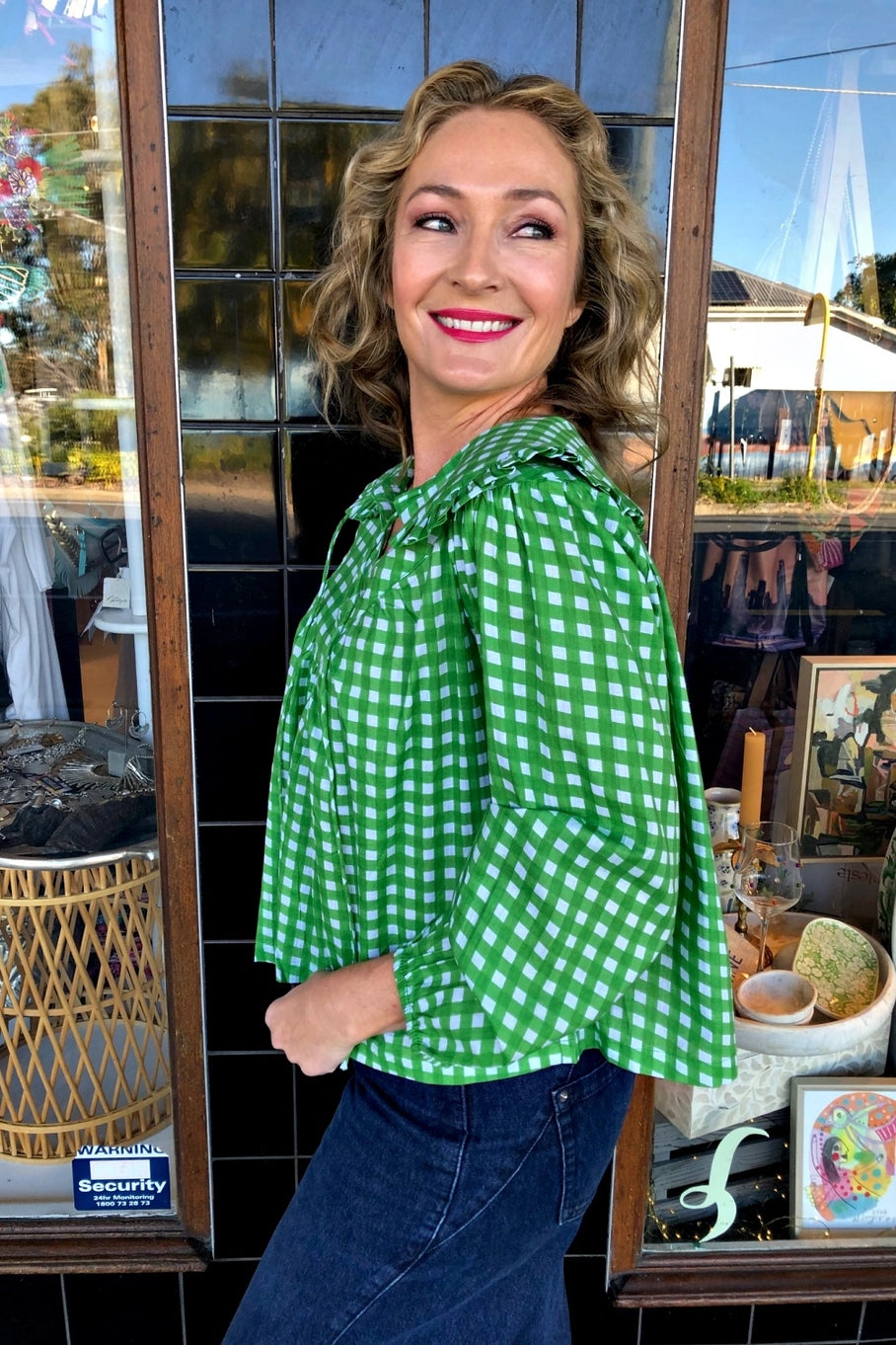 Lala Blouse - Little Green Check