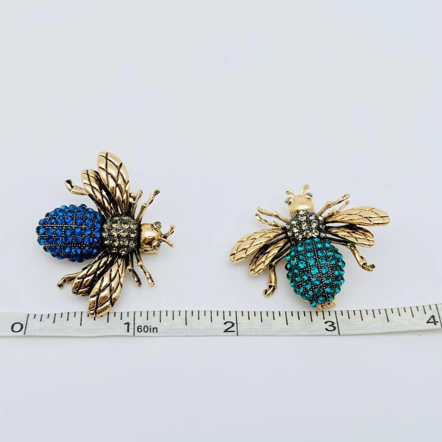 Metal Rhinestone Bee Brooch