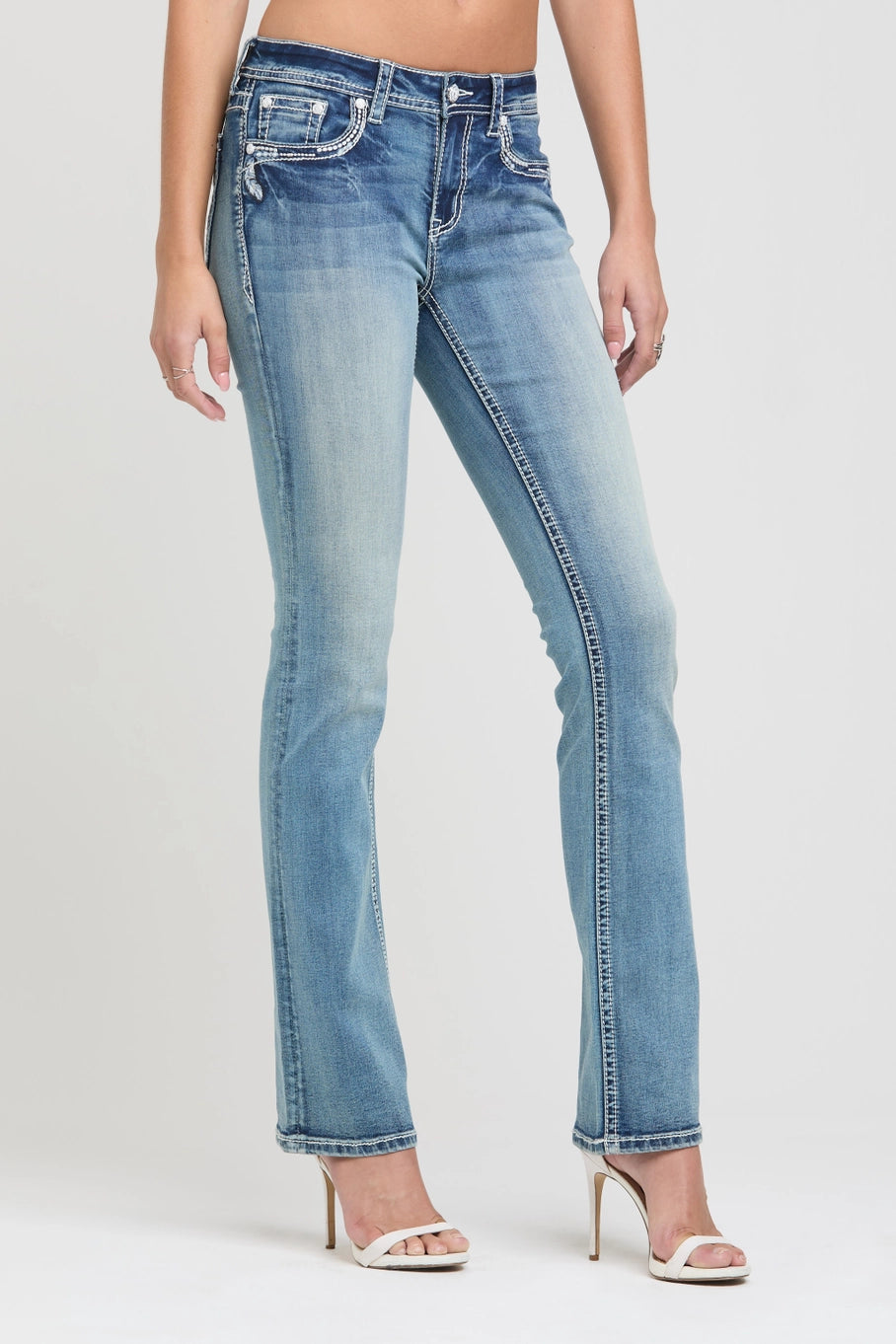 New Grace in LA Steer Head Bootcut Jeans 32"