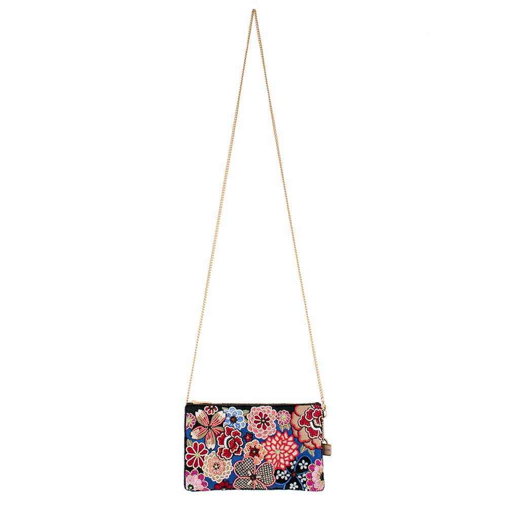Ambrosia Floral Hand-Beaded Crossbody Bag