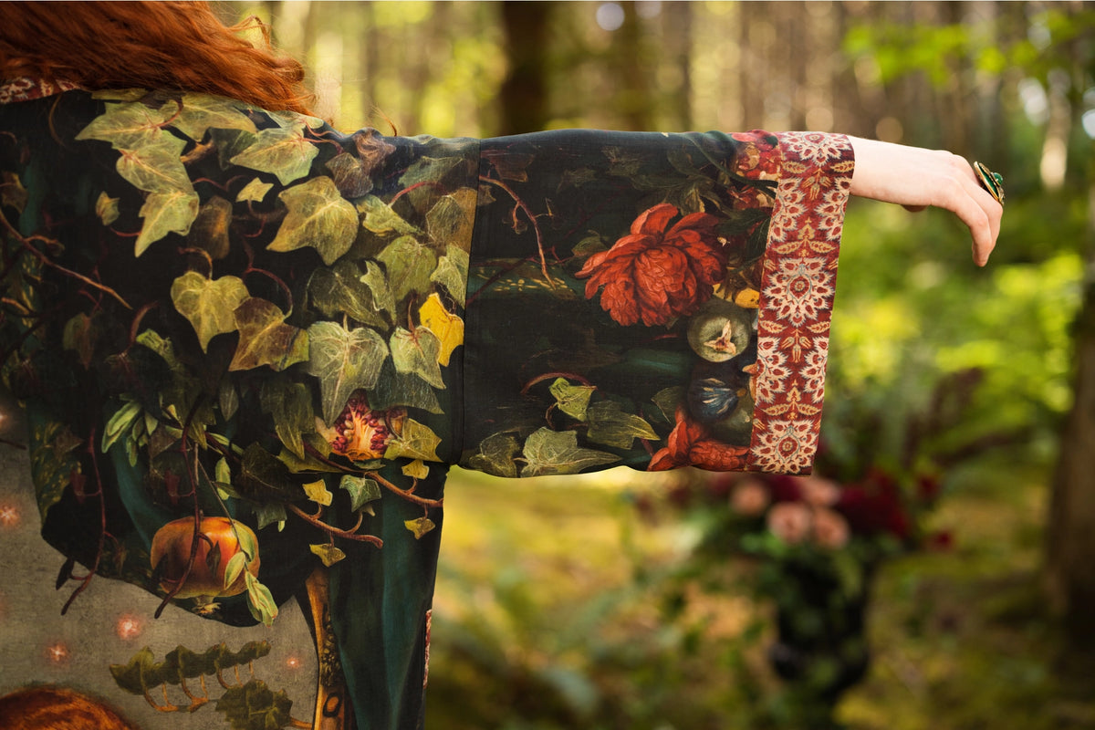 Solstice Opera Duster Kimono Robe w/ Persephone & Moon