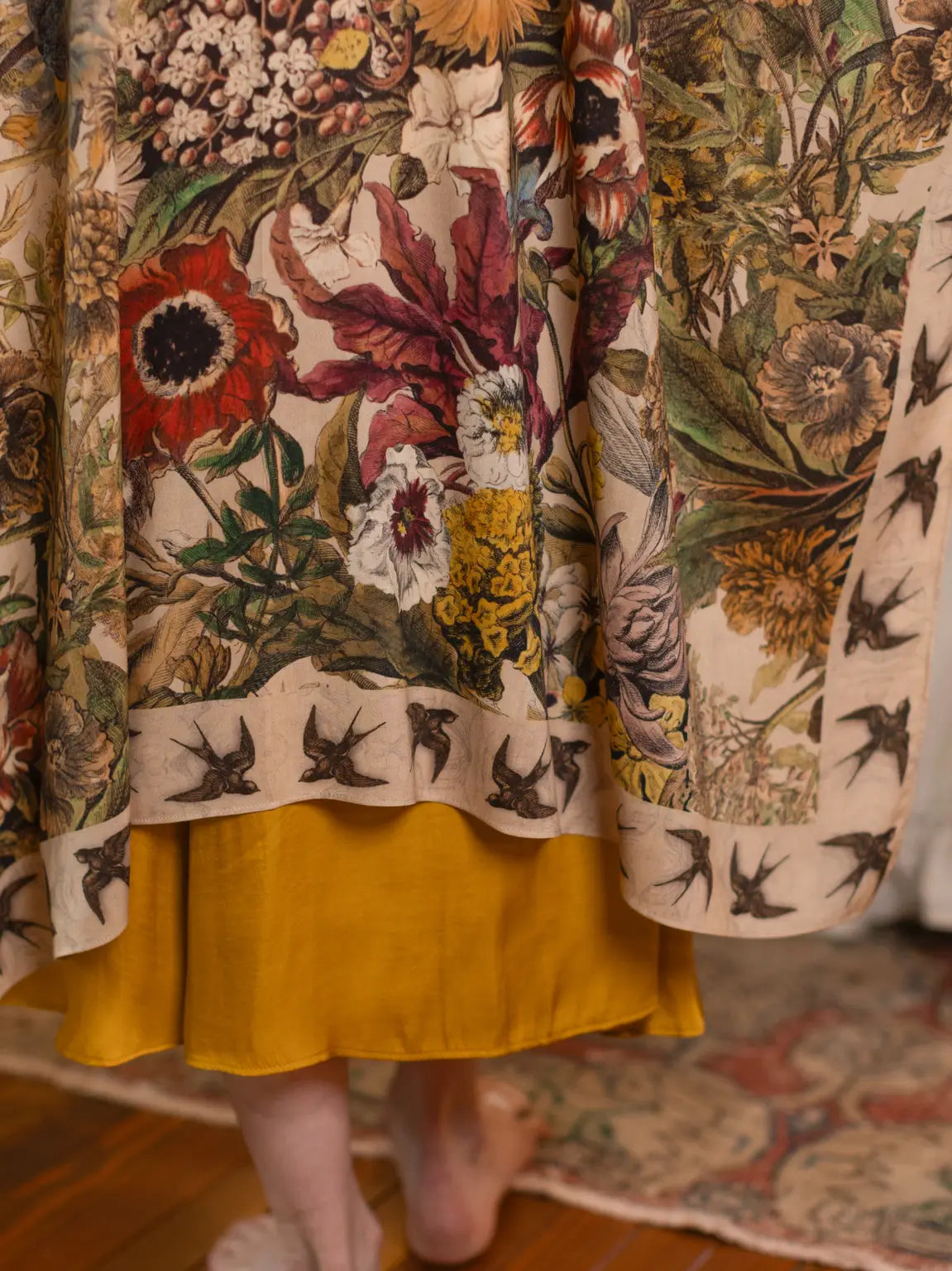 Golden Hour Goddess Duster Kimono w/ Floral Print