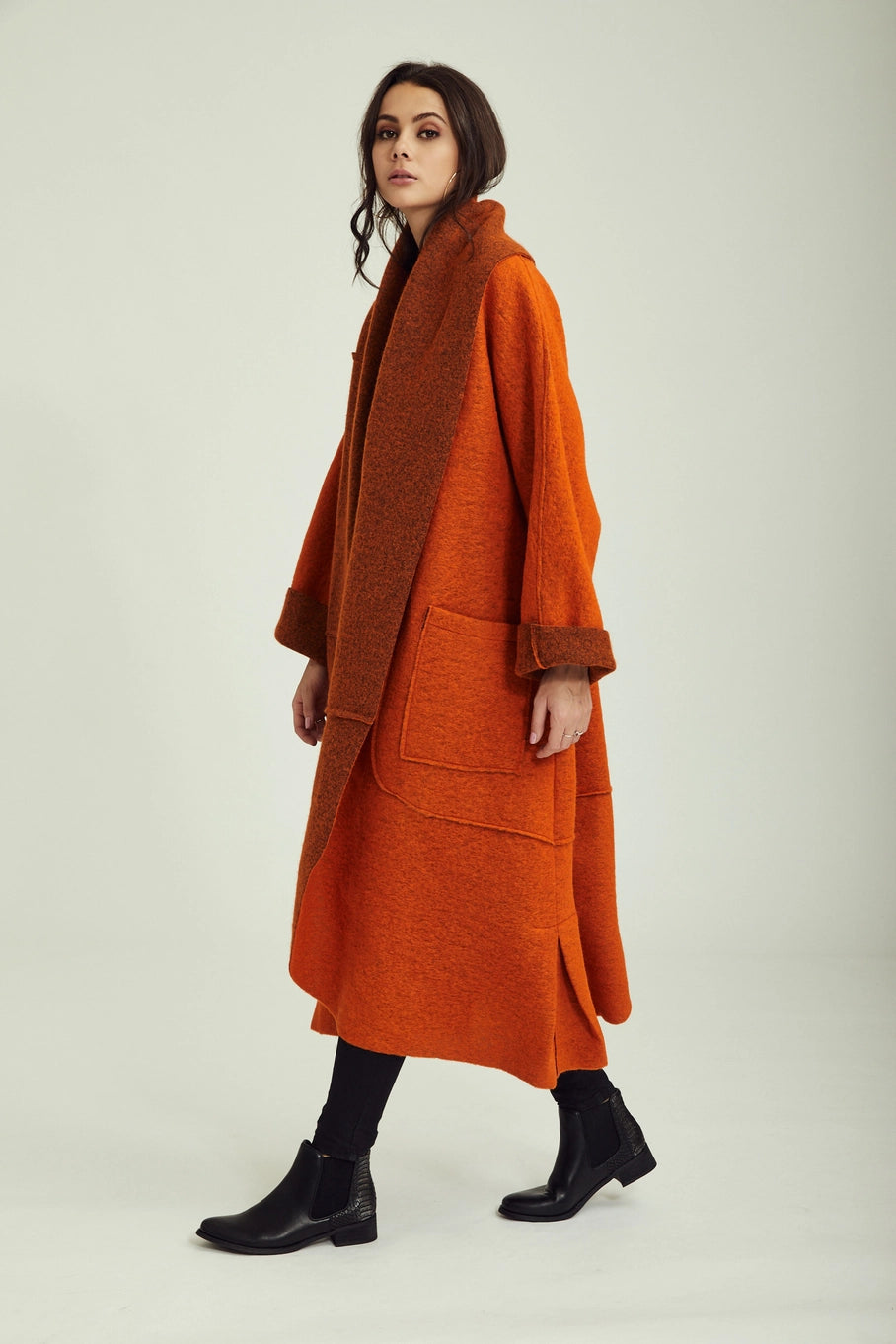 Wool Coat - Rust