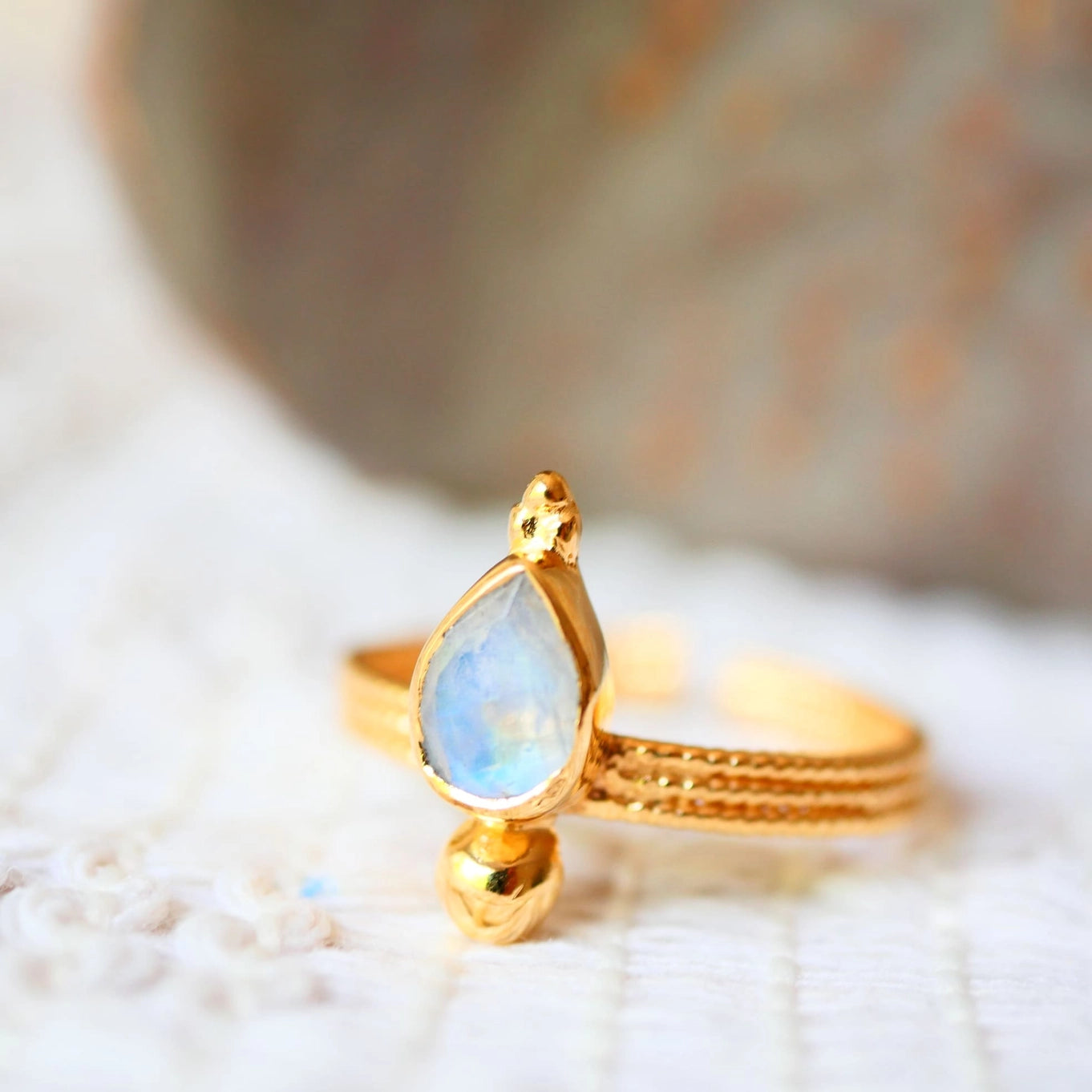 Soma Adjustable Moonstone Ring – Moonlight