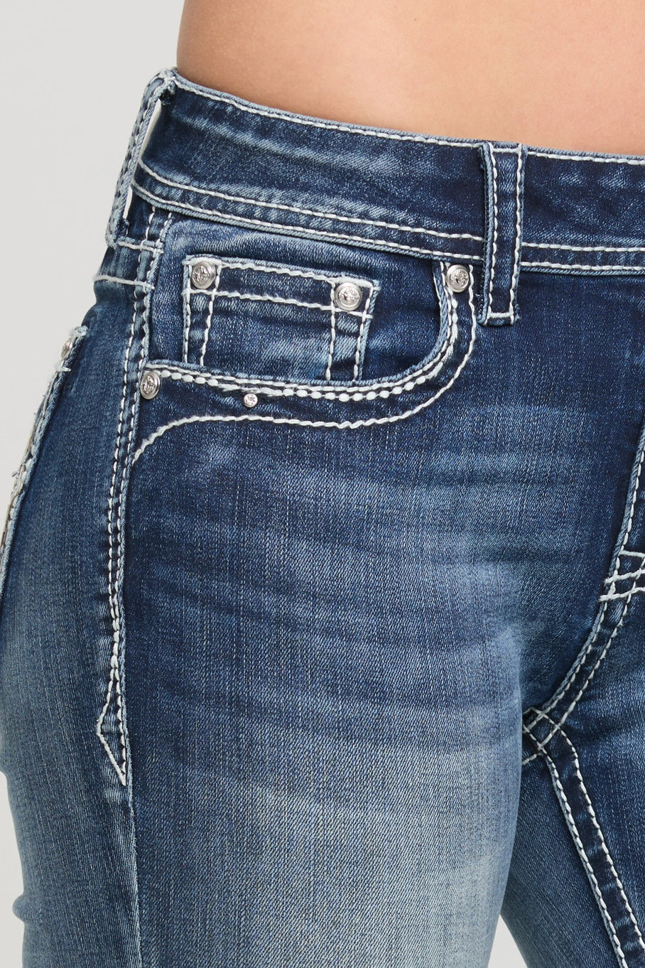 Cross Modify Mid-Rise Boot Cut Jeans 34"
