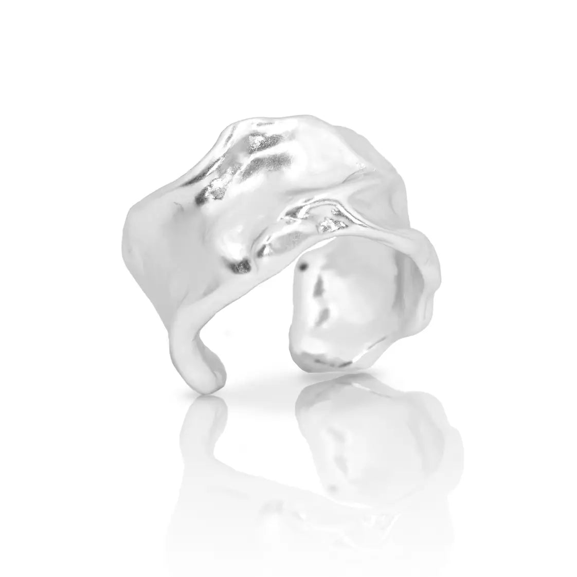 Sculptural Crumpled Foil Ring (Silver)