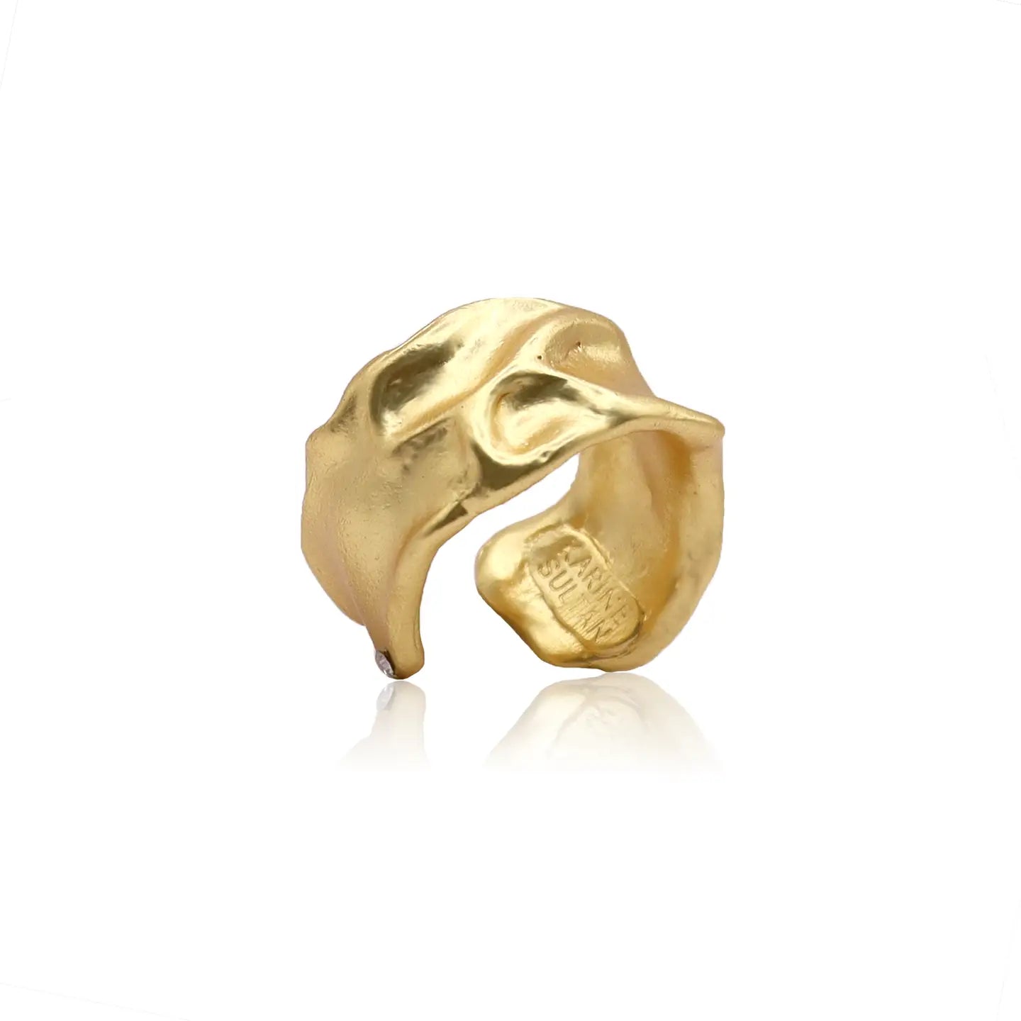 Sculptural Crumpled Foil Ring (Gold)