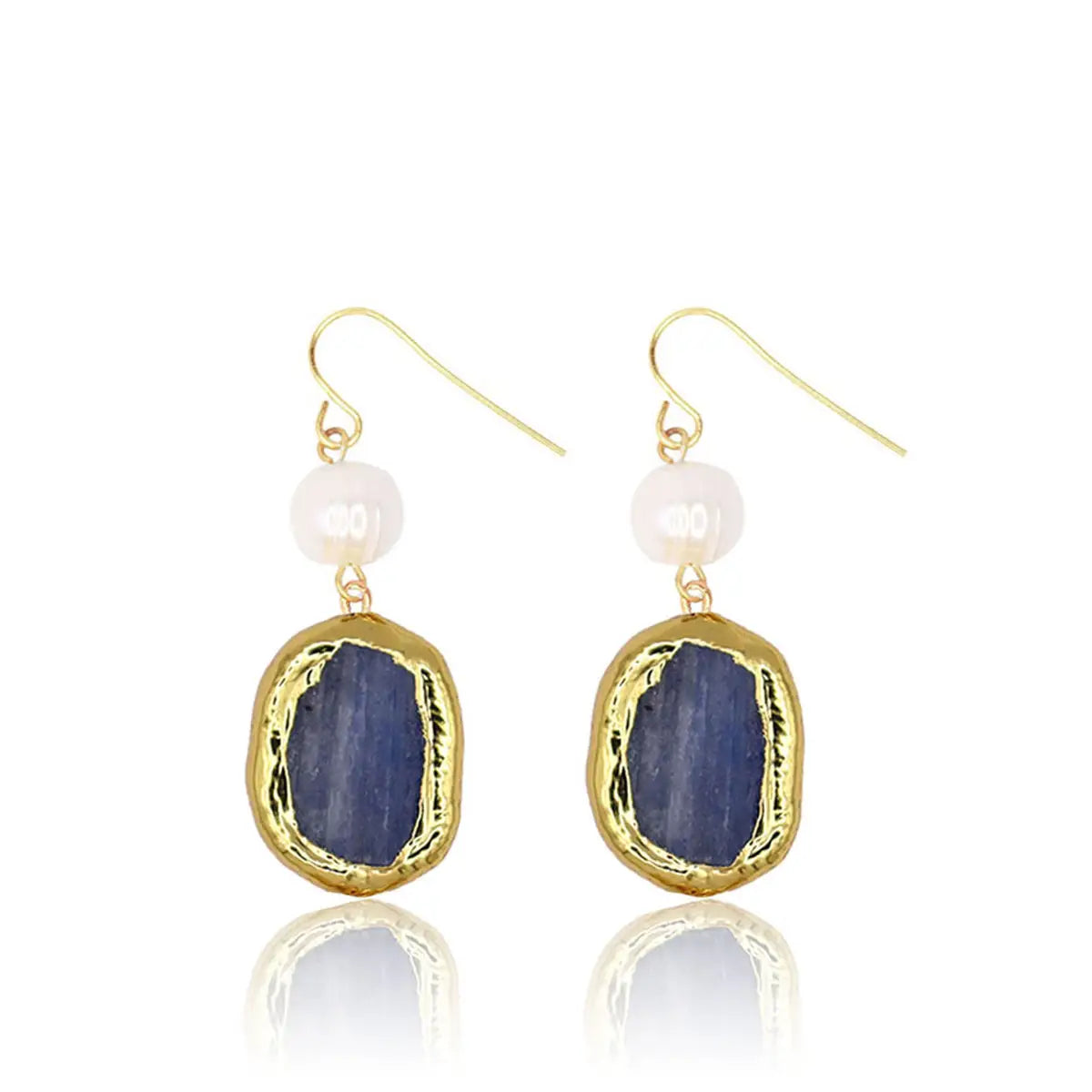 Kyanite and Pearl Drop Earrings