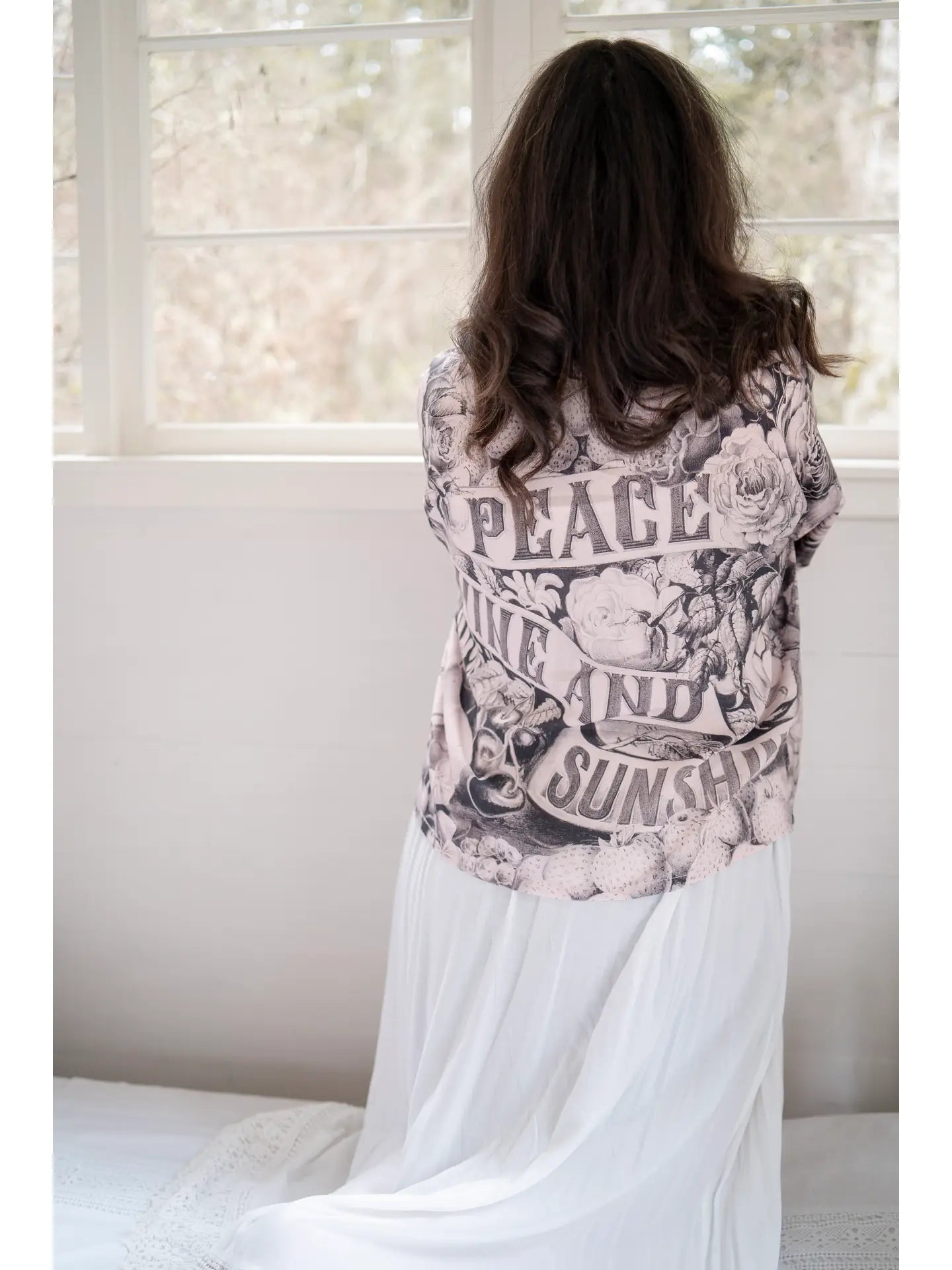 Peace Wine & Sunshine Cropped Kimono