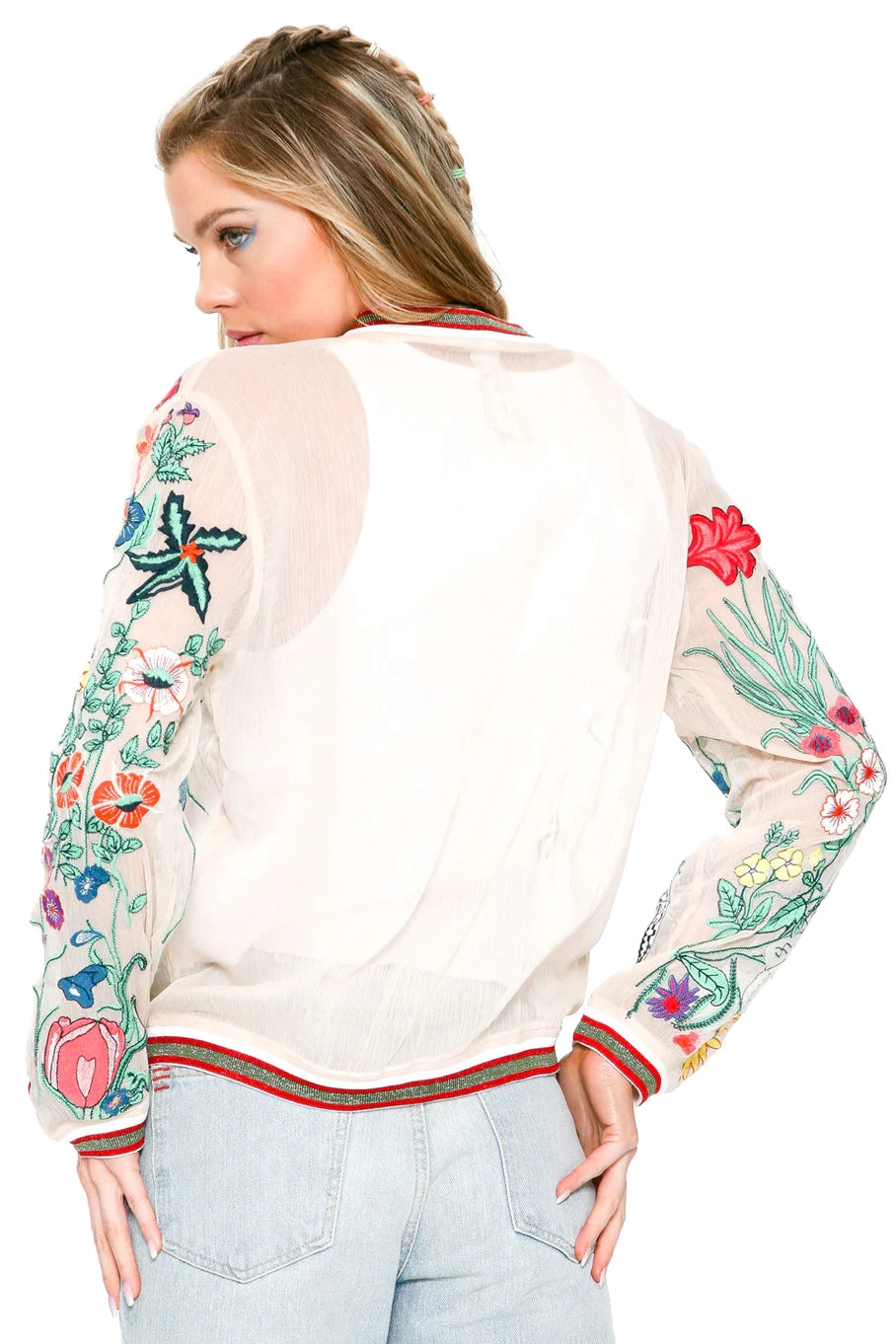 Bellezza Embroidered Bomber Jacket