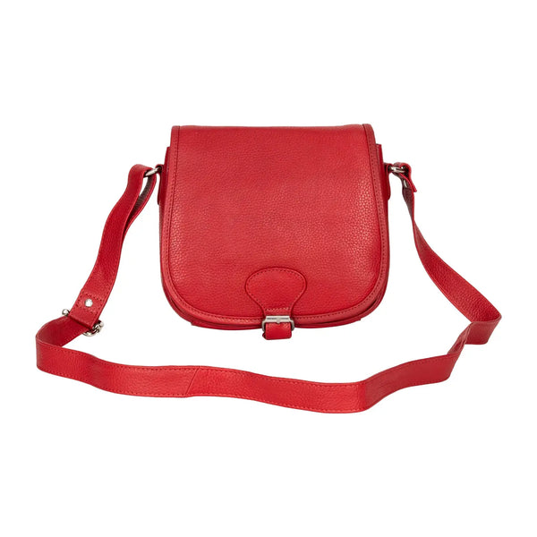 Red Lennon Crossbody Bag - Full-Grain Leather Shoulder Bag