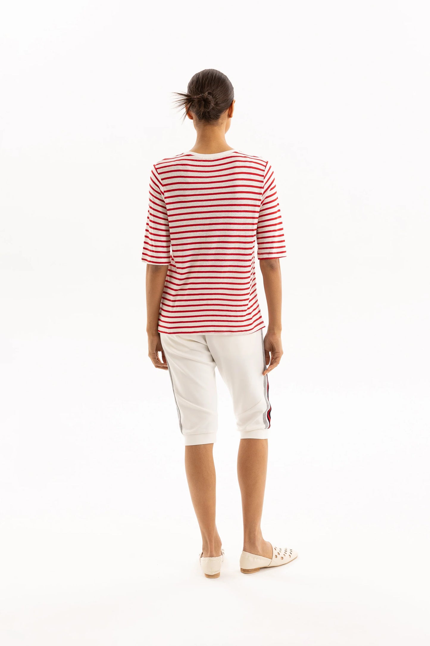 Linen Tee - Red Stripe