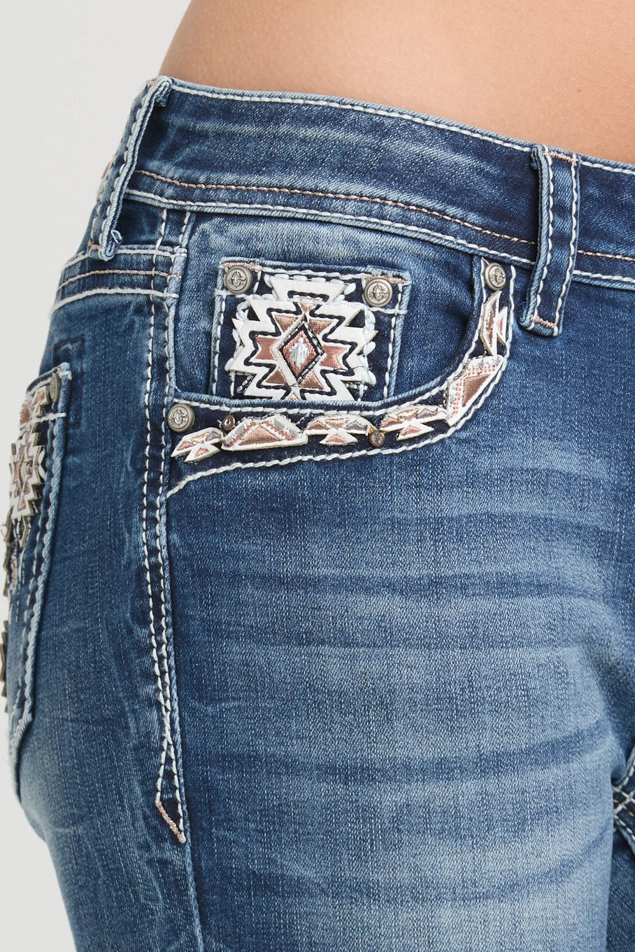 New Aztec Mid-Rise Boot Cut Jeans 30"