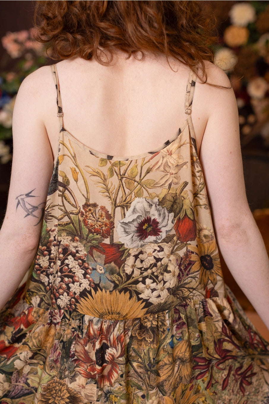 Golden Hour Bohéme Long Maxi Slip Dress w/ Floral Print