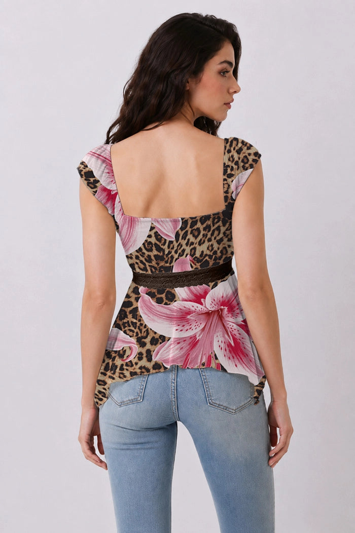 Babydoll Cami Top - Brown Leopard Lily