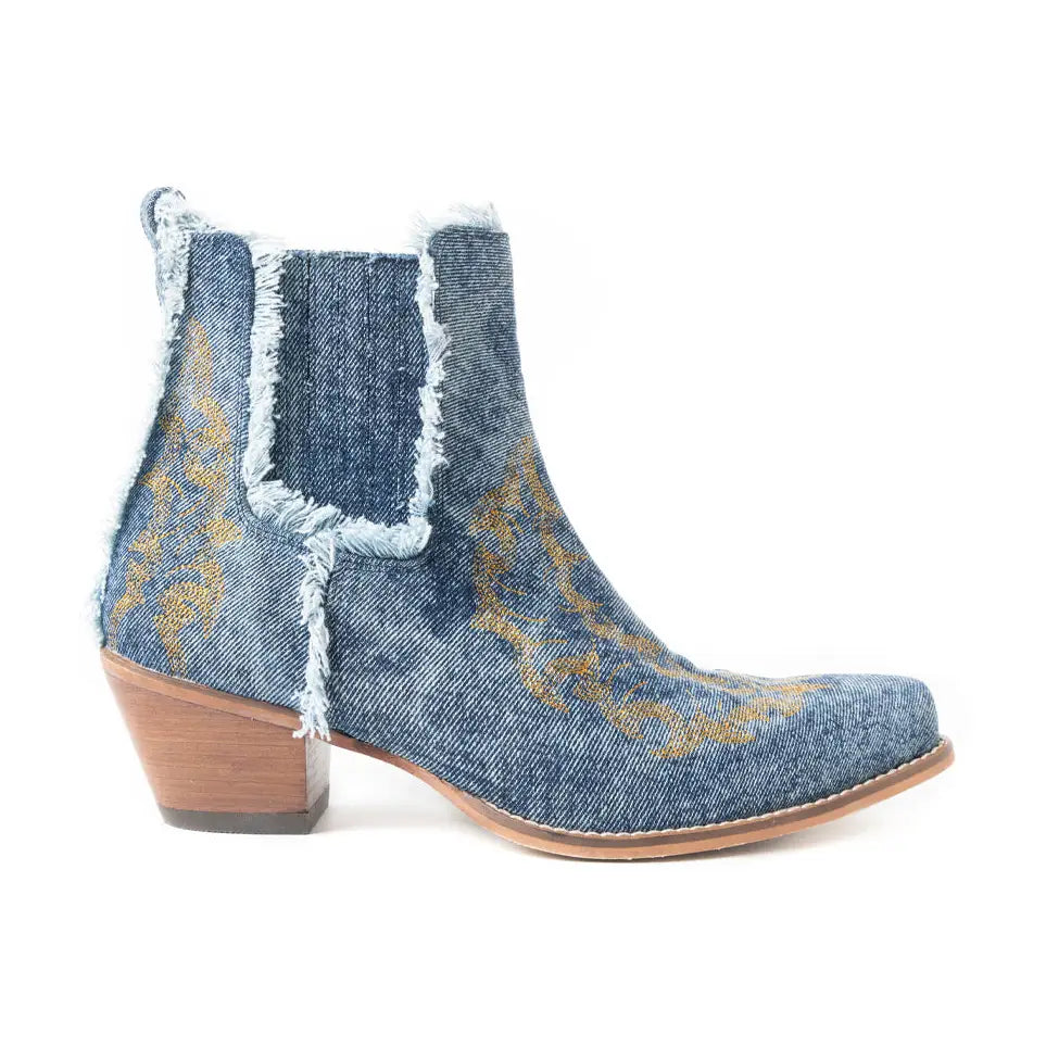 Dearling Ranch Booties in Denim Blue