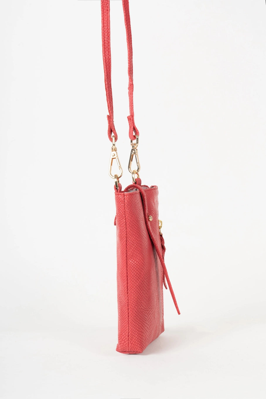 Lisboa Red Leather Shoulder Bag