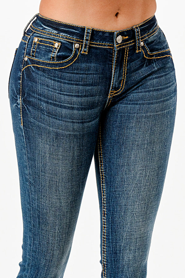 Grace In LA Bluebell Plus Size Bootcut Jeans 32"