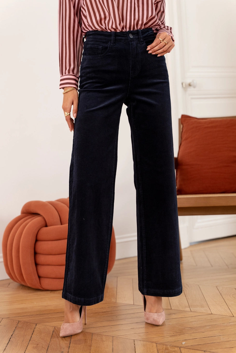 Ava Velvet Pants - Navy