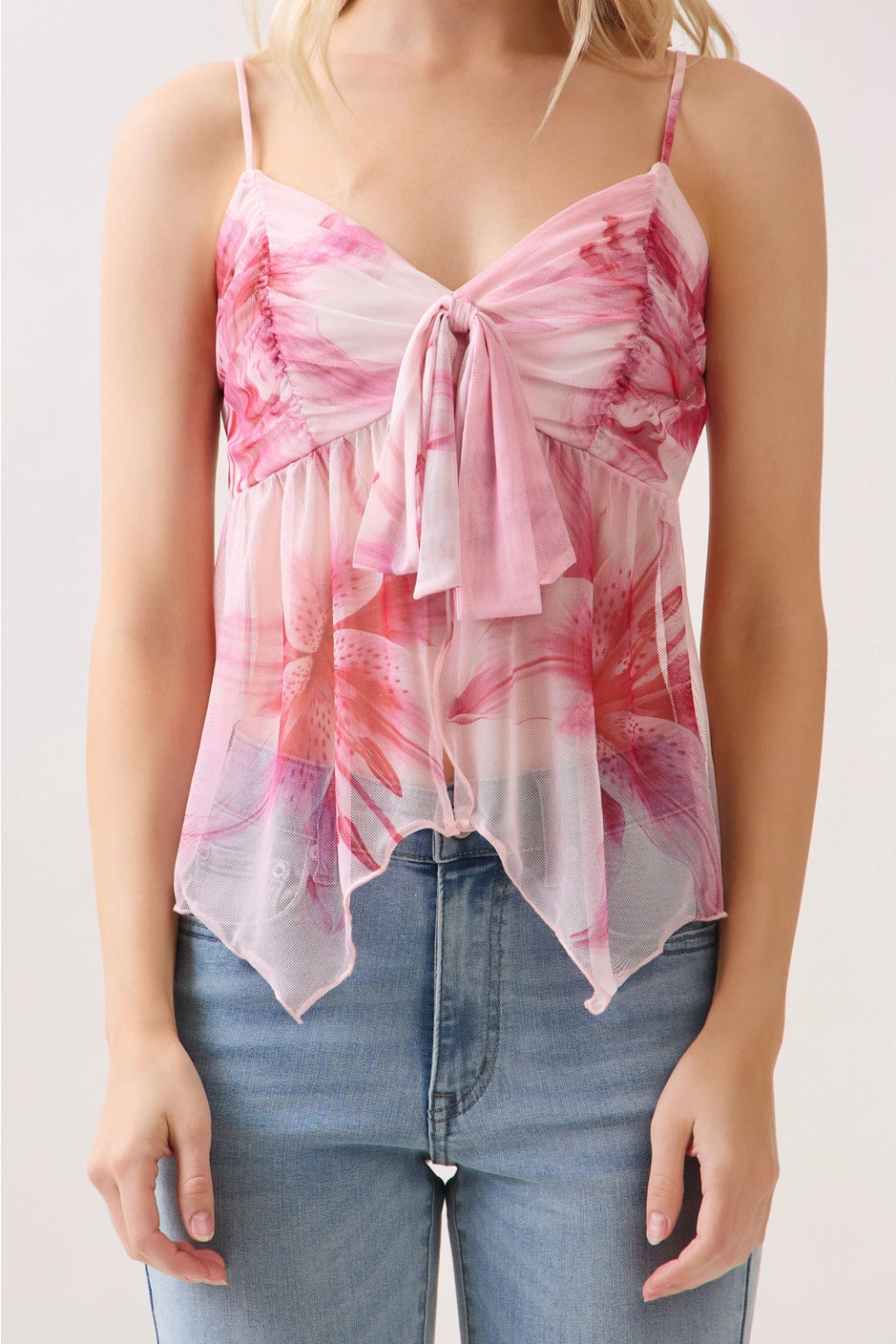 Babydoll Cami Top - Blush Cream Lily