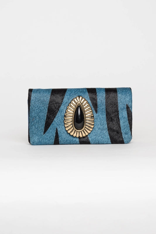 Blue Zebra Jewel Purse