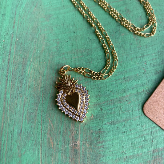 Shining Sacred Heart Necklace