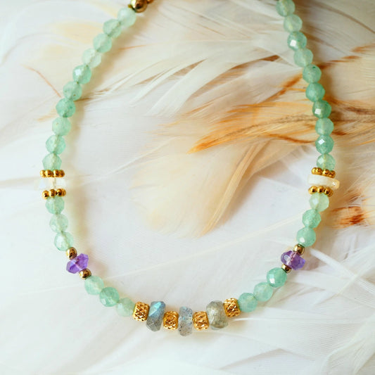 Smriti Bracelet · Aventurine, Amethyst, Moonstone