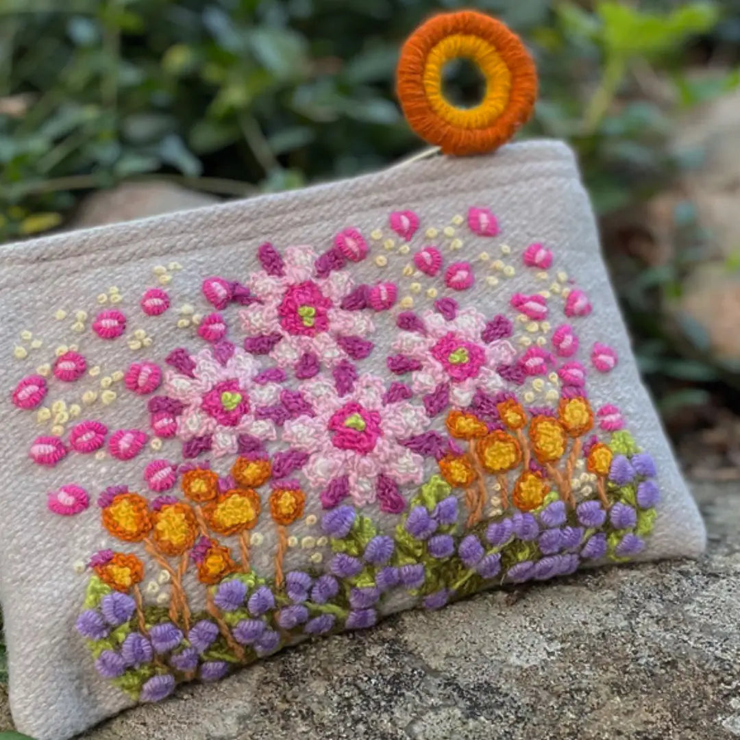 Freshwater Embroidered Wool Pouch