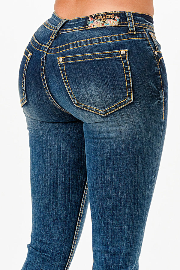 Grace In LA Bluebell Plus Size Bootcut Jeans 32"