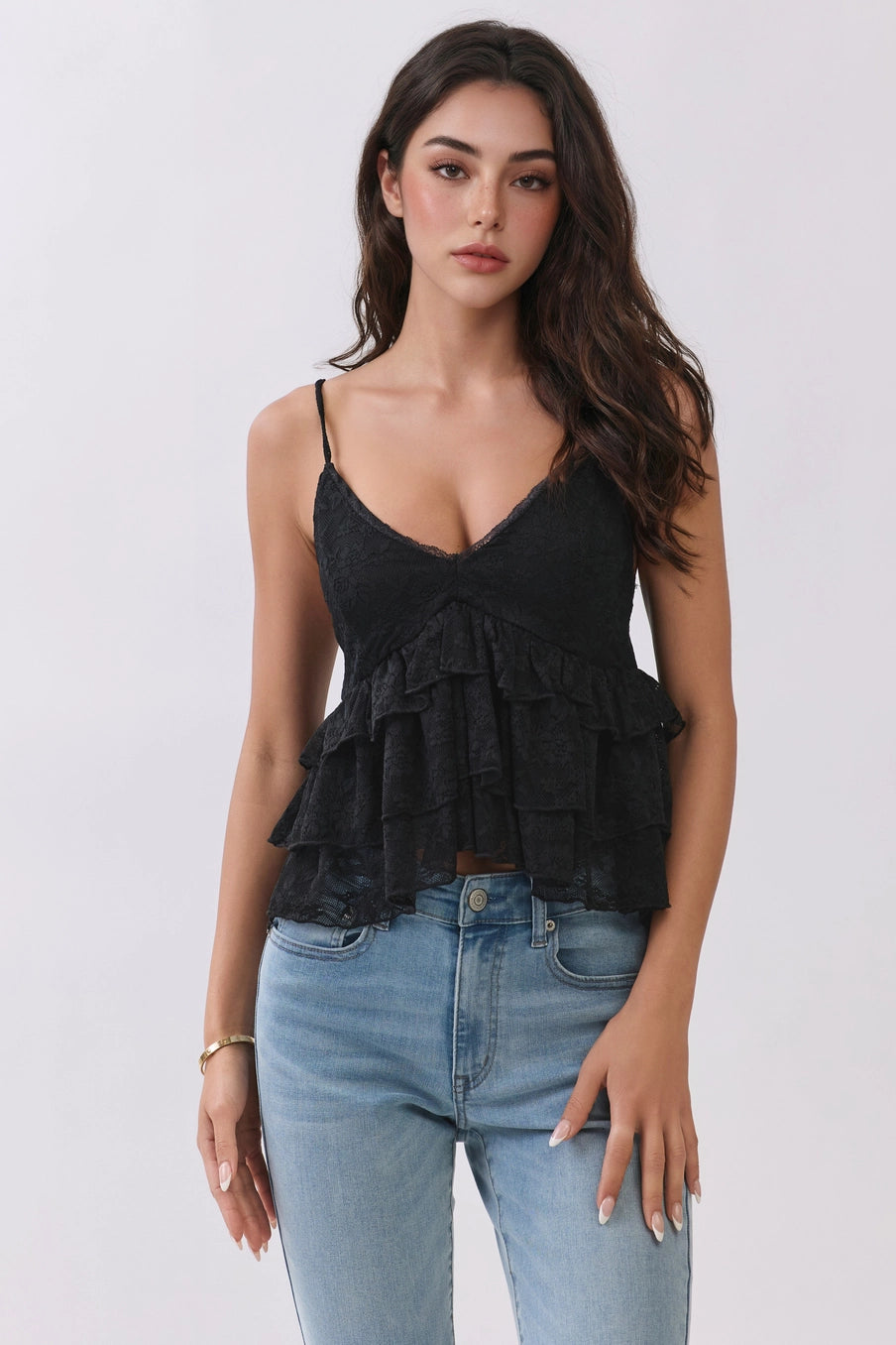 Babydoll Cami Top - Black
