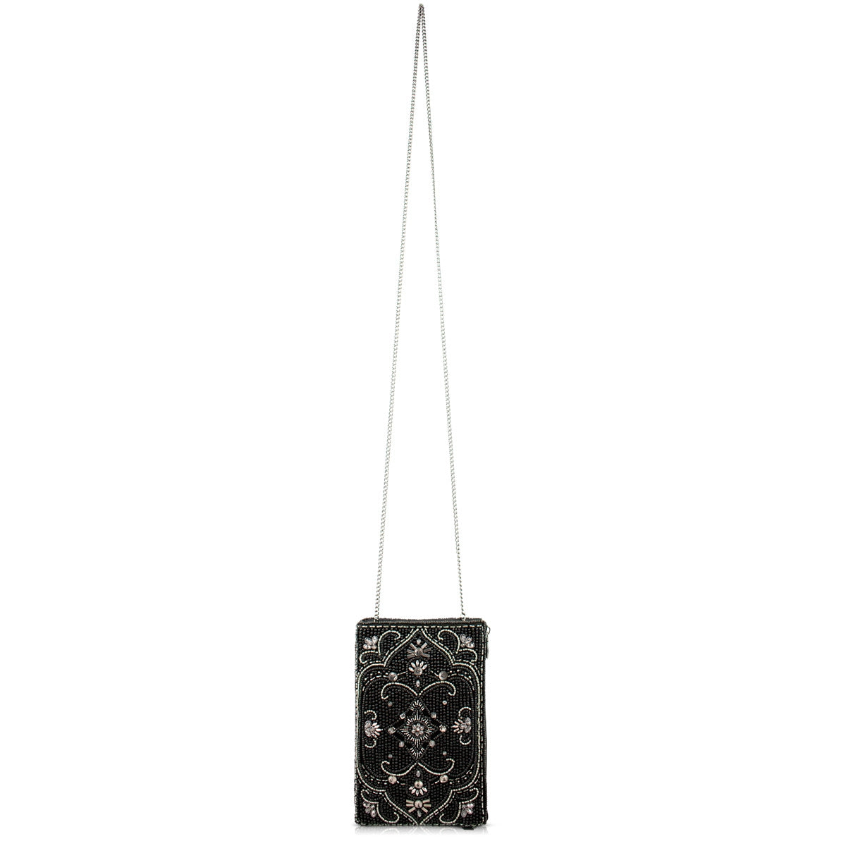 Encore Black with Crystal Embroidery Hand-Beaded Crossbody Bag