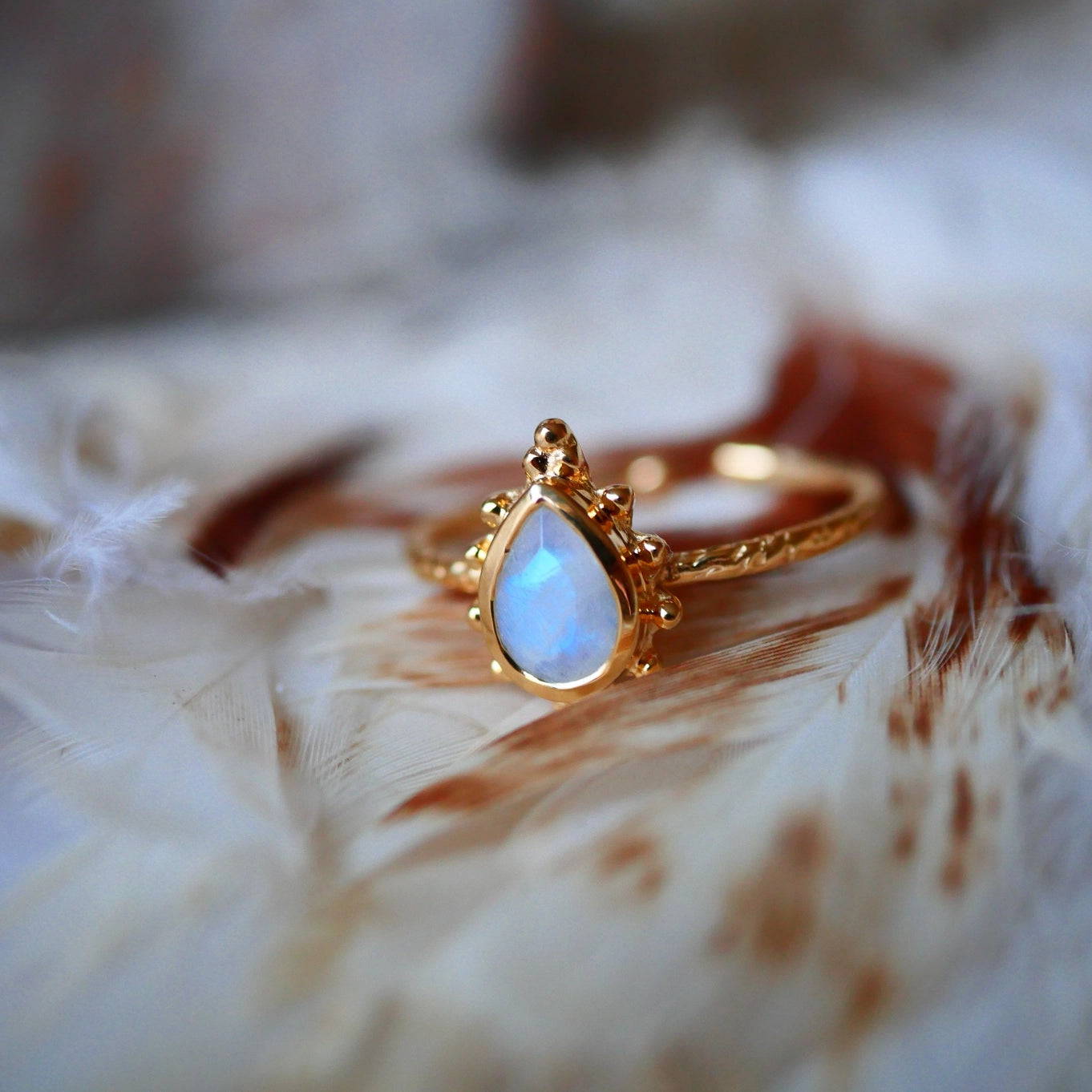 Jaya Rainbow Moonstone Adjustable Ring