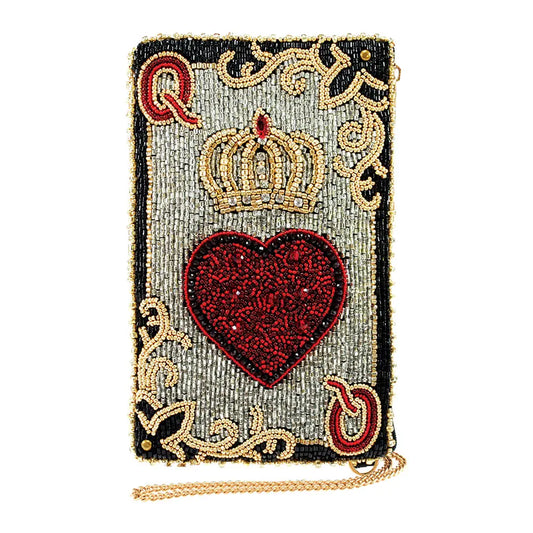 Queen of Hearts Hand-Beaded Bag