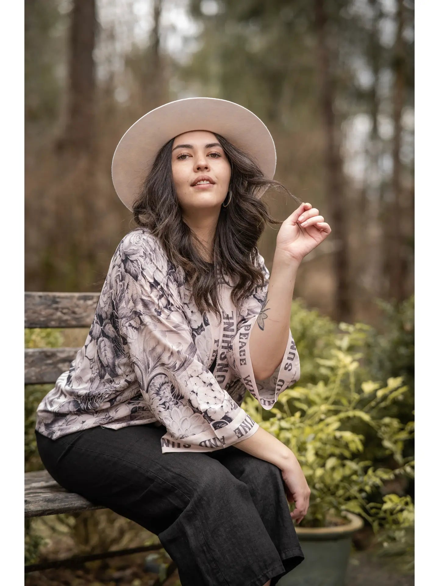 Peace Wine & Sunshine Cropped Kimono