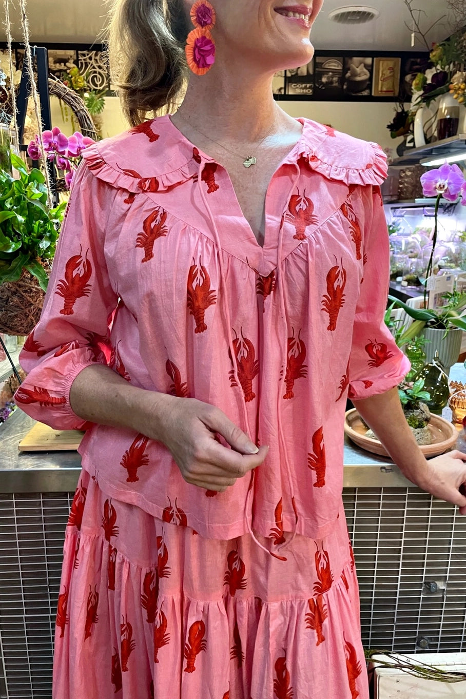 Lala Blouse - Little Lobster Pink