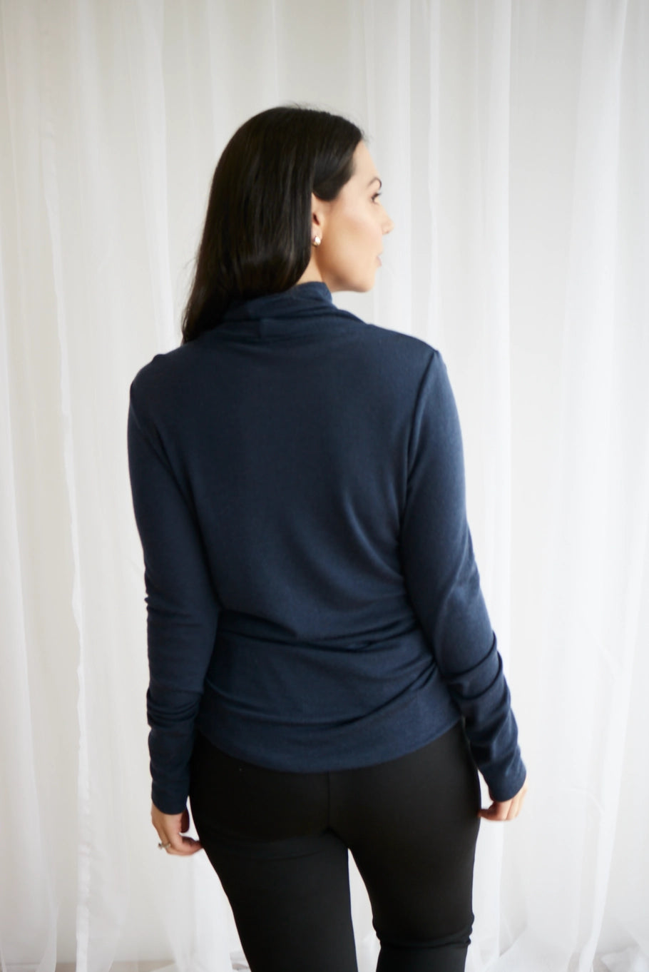 Merino Wool Skivvy - Navy