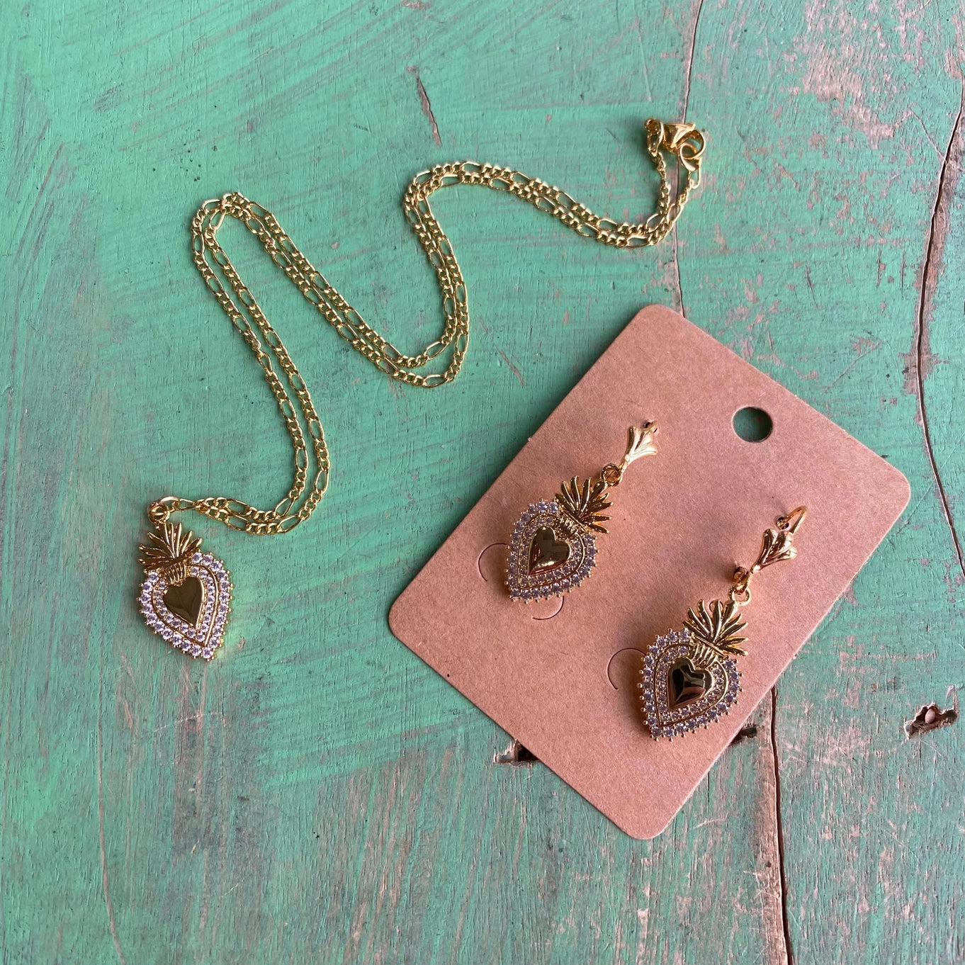 Shining Sacred Heart Earrings