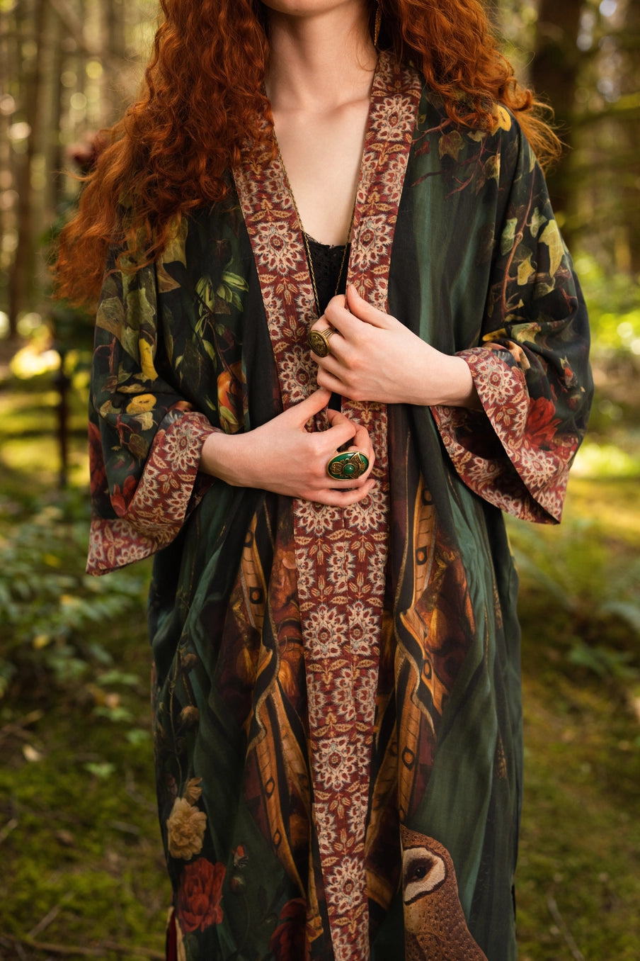 Solstice Opera Duster Kimono Robe w/ Persephone & Moon