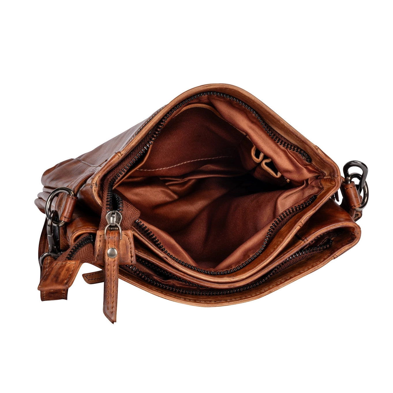 Isalie Leather Shoulder Bag - Cognac