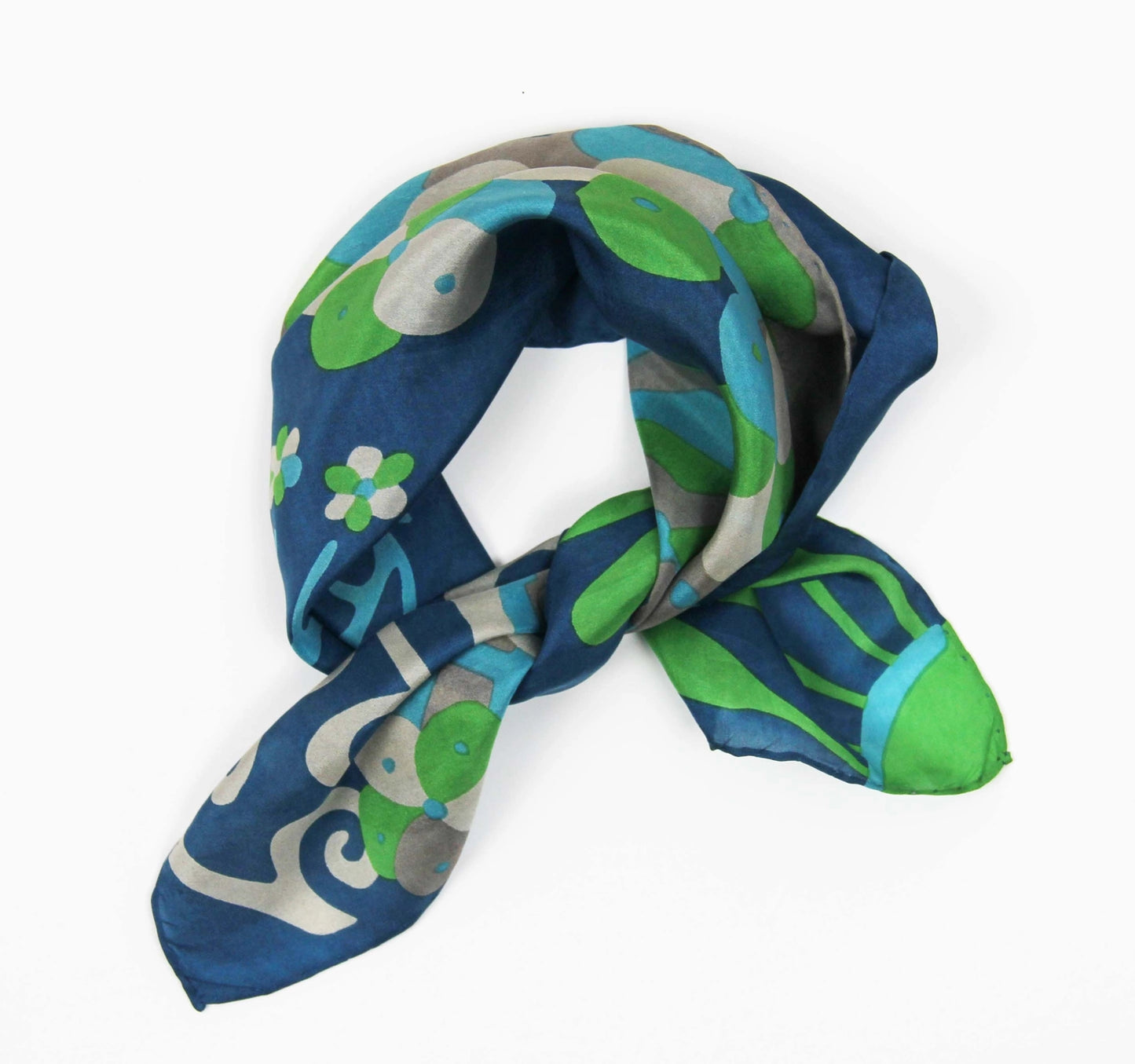 Mini Blue Sakura Silk Scarf