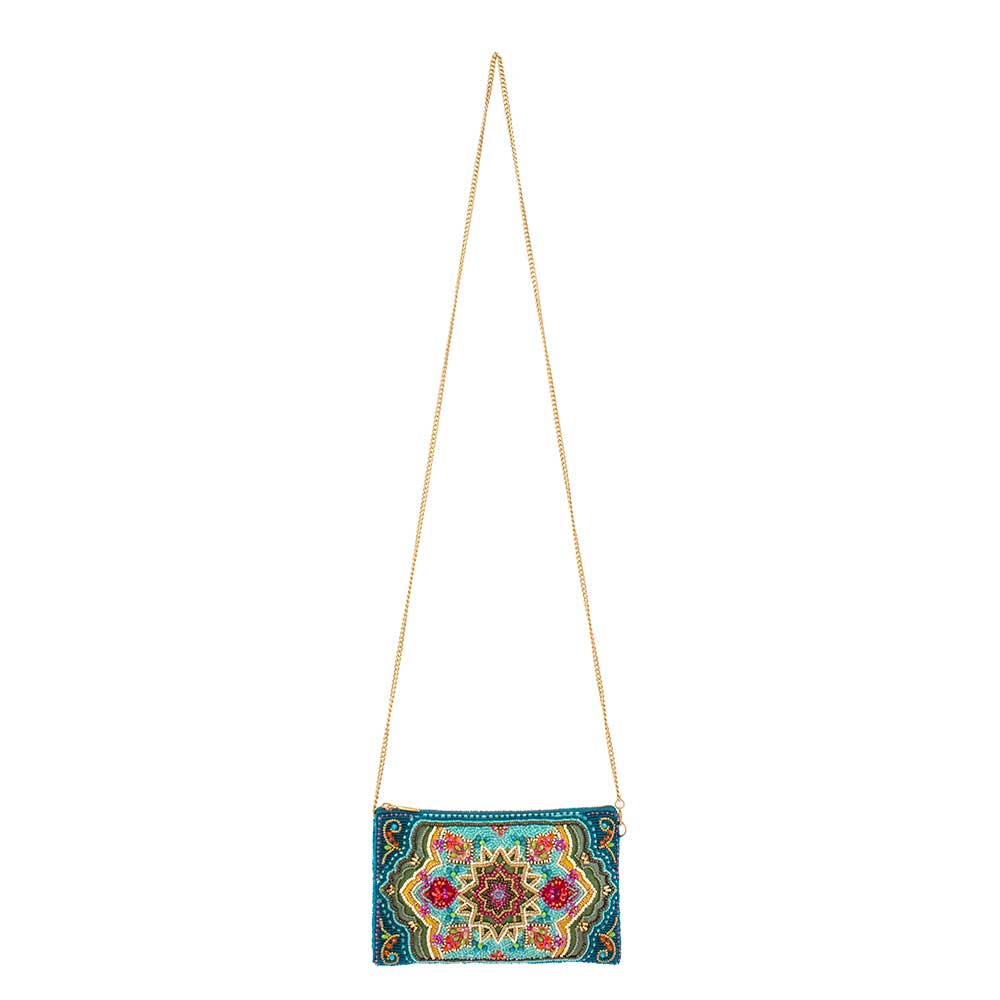 Venice Beaded Multi-Color Mosiac Hand-Beaded Crossbody Bag