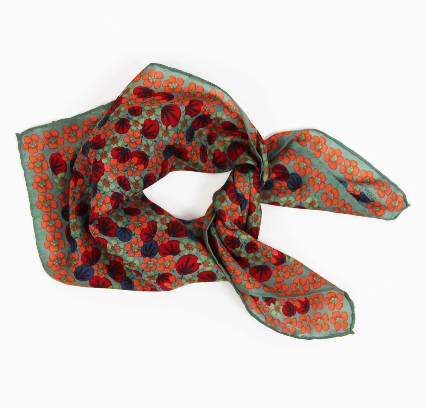Mini Capucine Khaki Beige Silk Scarf