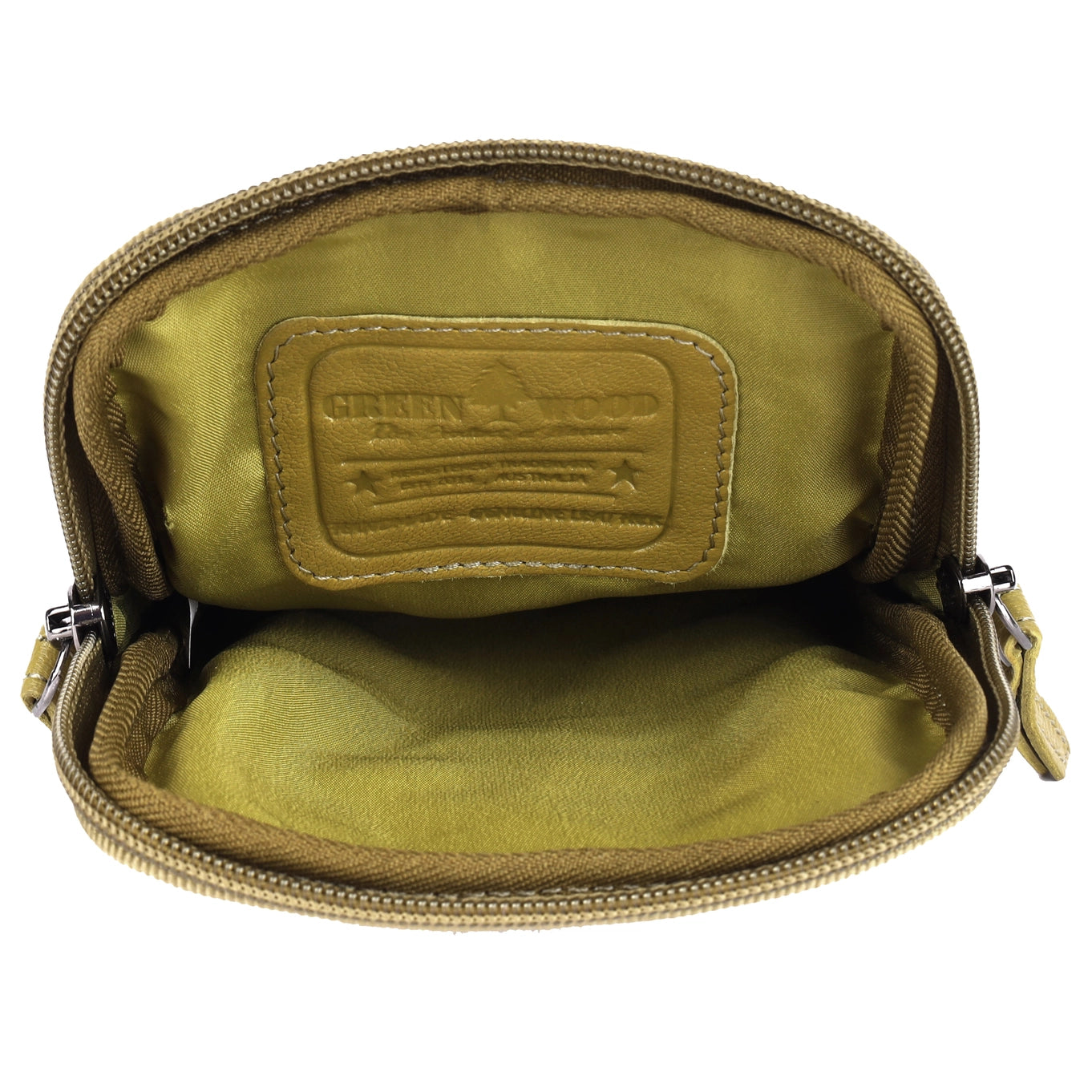 Cleo Olive Green Leather Phone Crossbody Bag