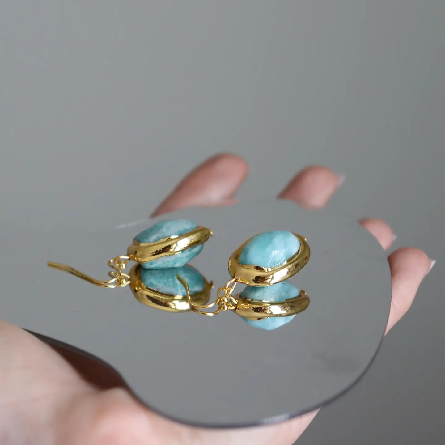 Elegant Amazonite Stone Drop Earrings