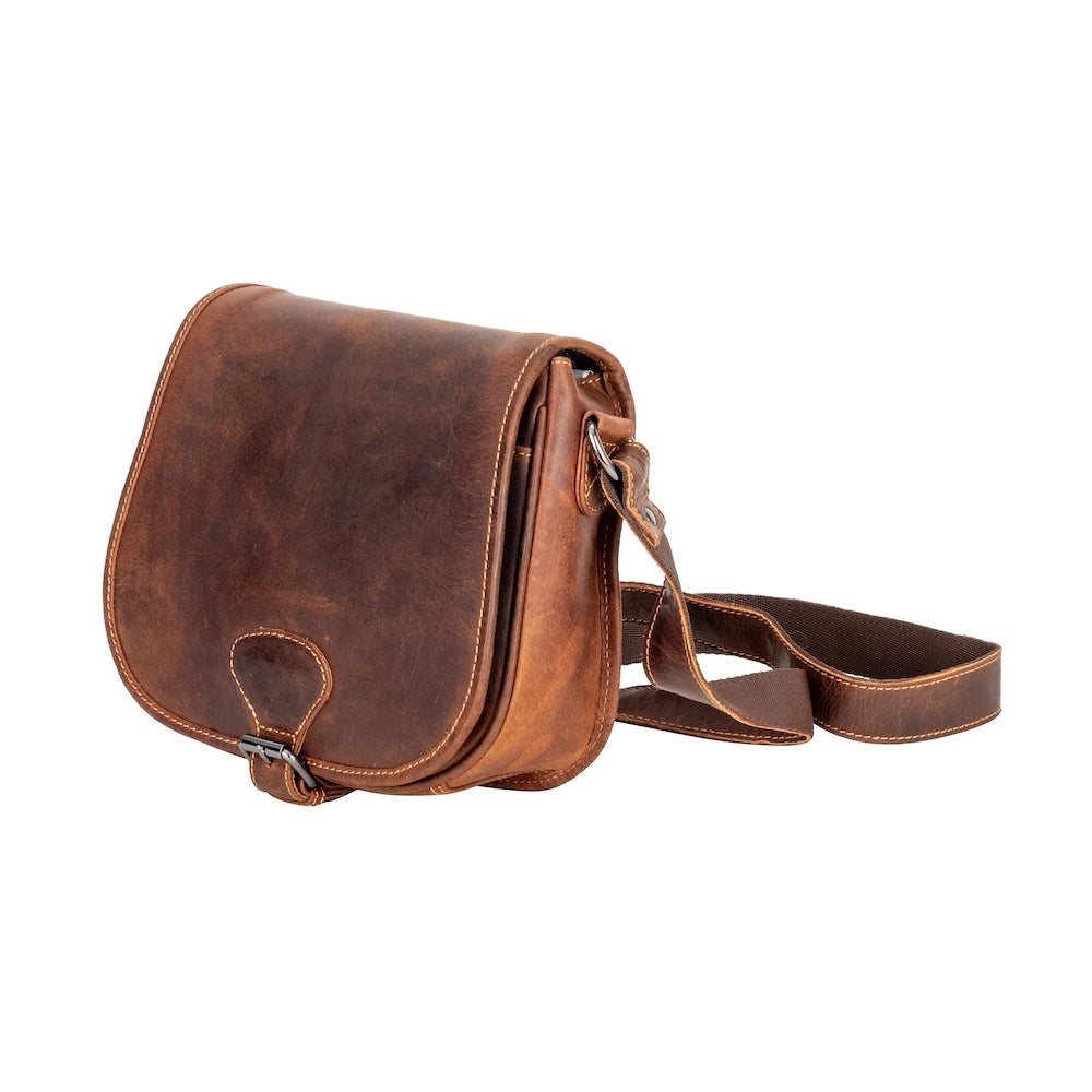 Brown Lennon Crossbody Bag - Full-Grain Leather Shoulder Bag