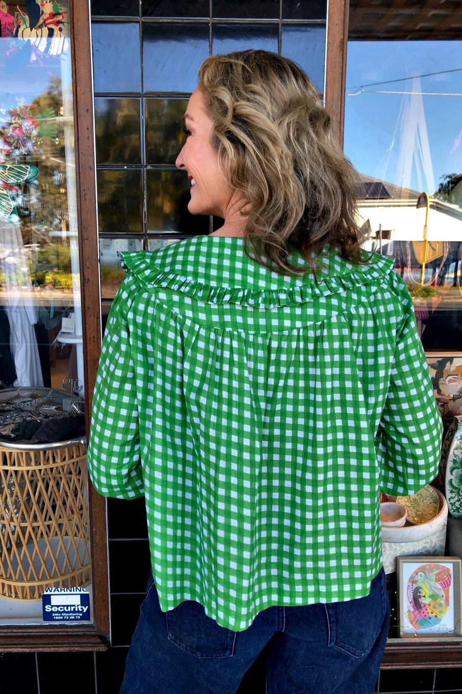 Lala Blouse - Little Green Check